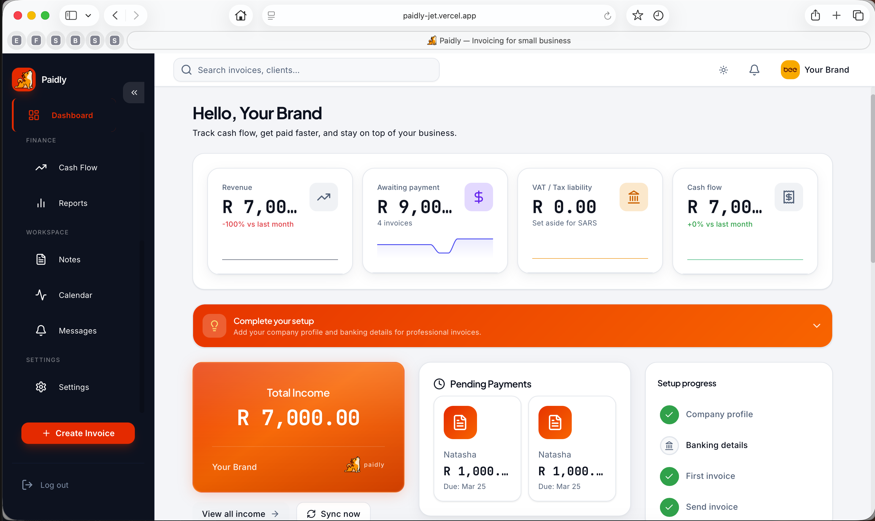 Paidly Dashboard
